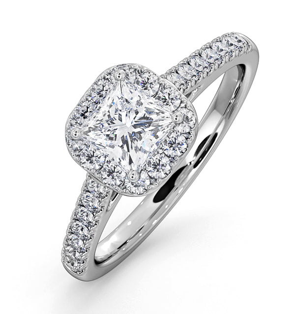 Roxy GIA Diamond Engagement Side Stone Ring in Platinum 1.22CT G/VS2